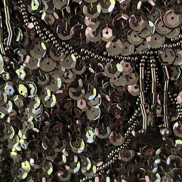 Vintage 80s Heavily Beaded/Sequined Black Wool Sleeveless Formal Evening Tank - Picture 13 of 13